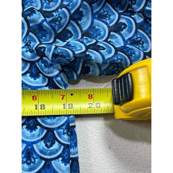 JM Collection Size M Blouse Boho Paradise Blue Print Button-Front Blouse - Picture 4 of 10